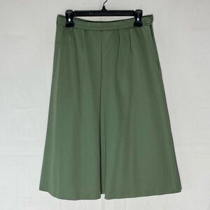 Vintage Bleyle Green Box Pleated Midi Skirt M
